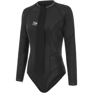 2025 Nyord Womens Tempus 2/2mm Long Sleeve Front Zip Hi Leg Shorty Wetsuit N04BA00016 - Black